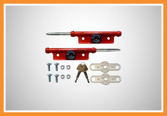 Trava lateral para porta de aço em alumínio