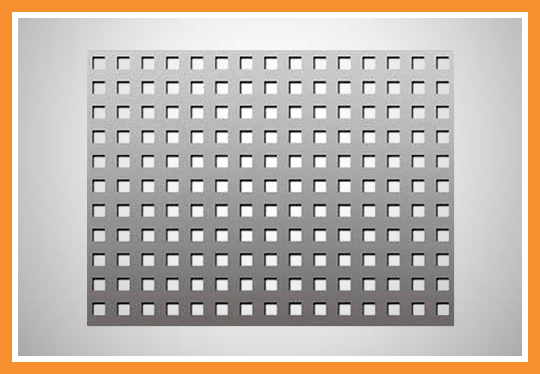 Chapa 18 perfurada furo quadrado